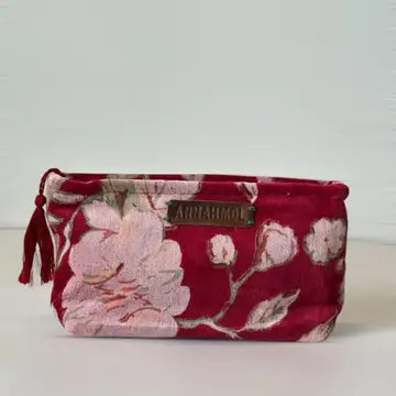 Floral Velvet Makeup Pouch