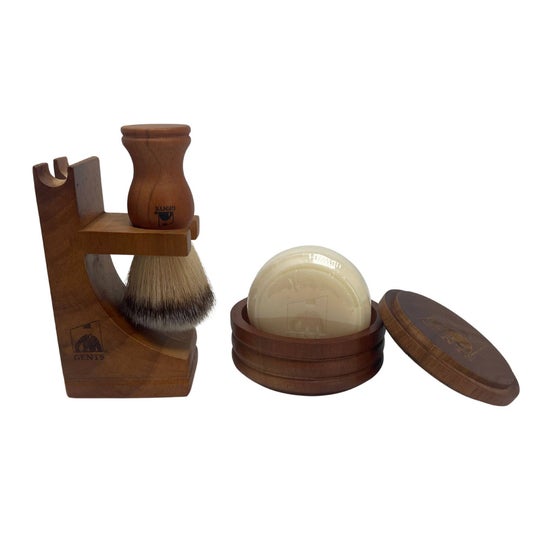 GENTS Cedar & Pine Wood Shaving Bowl & Shave Brush Set – alternate view 4