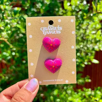 Mexican Heart Polymer Clay Earrings
