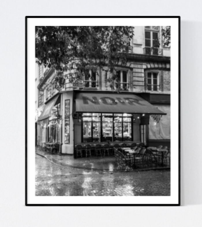Paris Café in the Rain