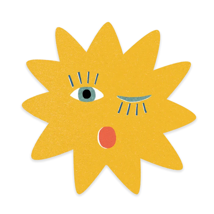 Winking Sun Sticker