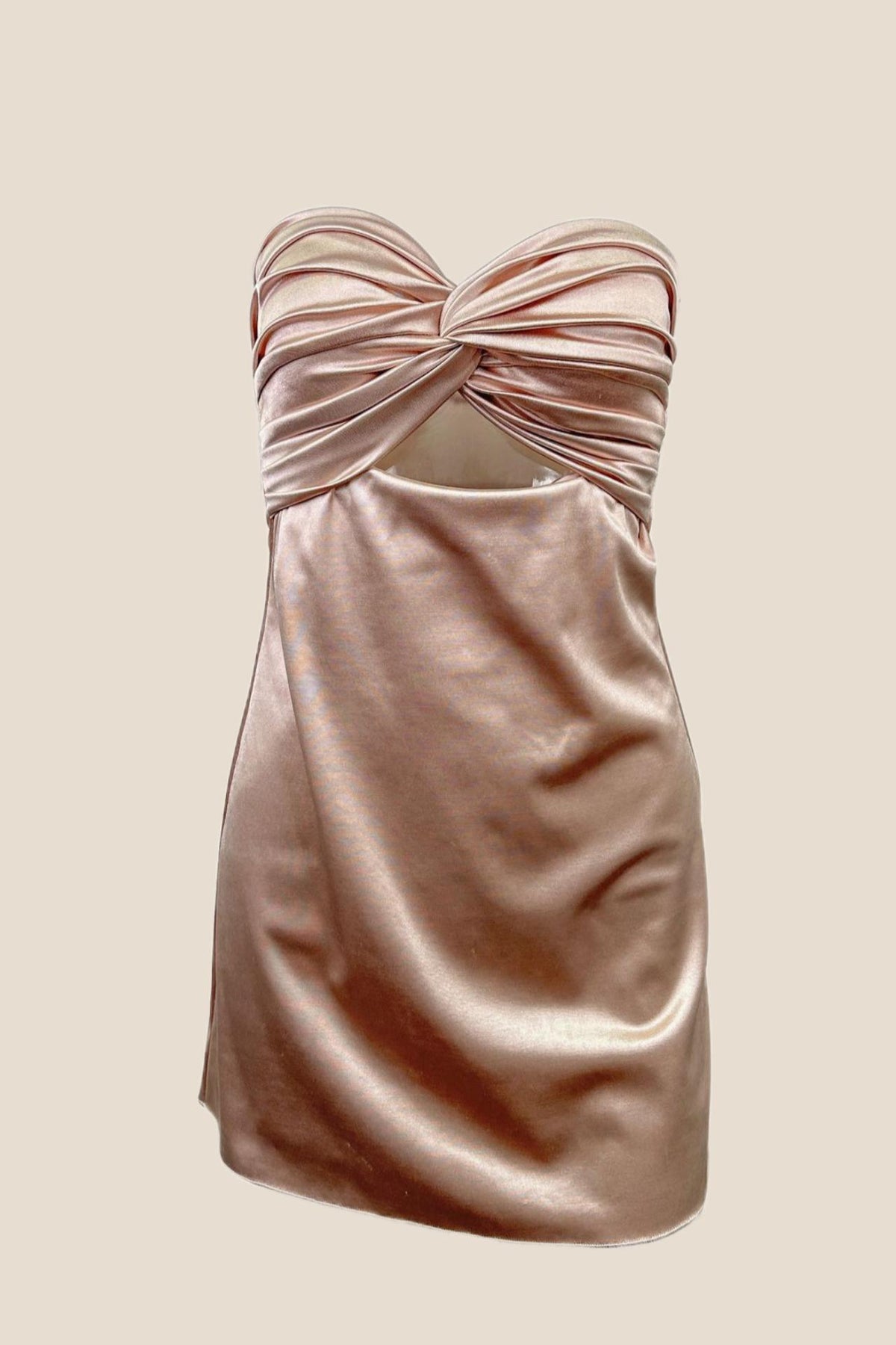 Twist Pink Keyhole Short Dress