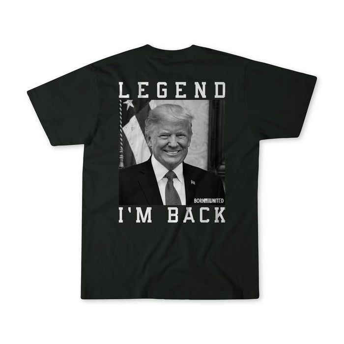born united - i'm back #47 trump black t-shirt