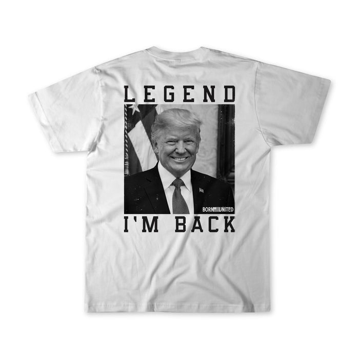 born united - i'm back #47 trump white t-shirt