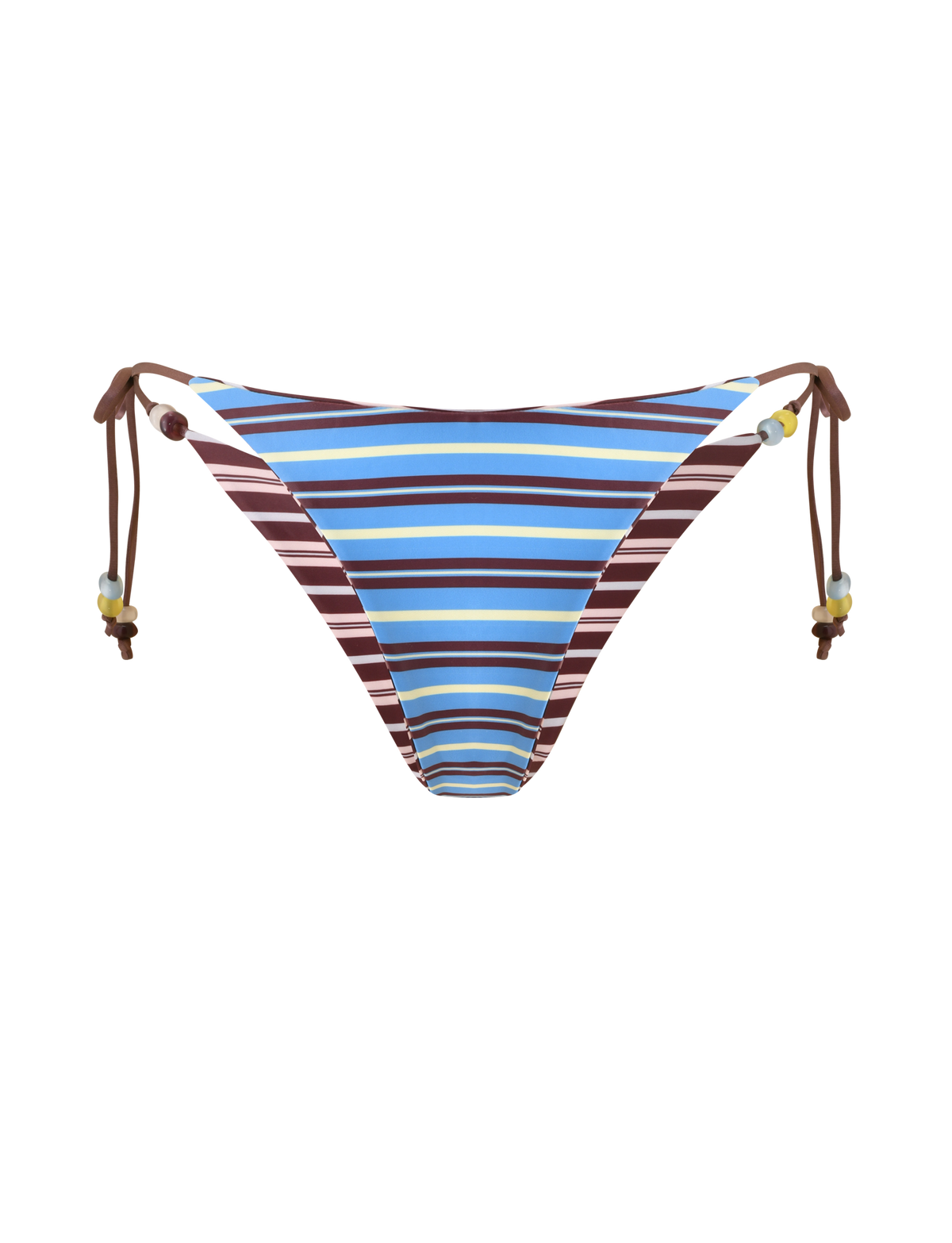 FINLEA REVERSIBLE BIKINI BOTTOM - BROWN AND BLUE STRIPE