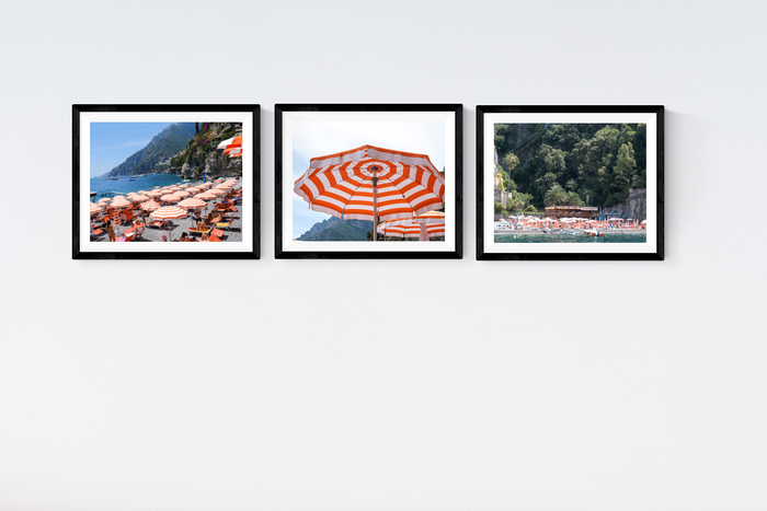 Arienzio Beach Club Italy Print Set of 3