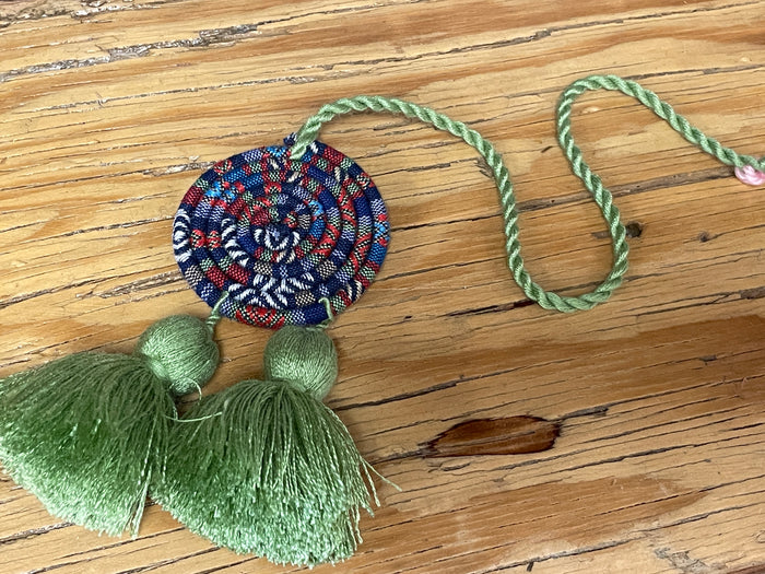 Bag charm - fabric spiral