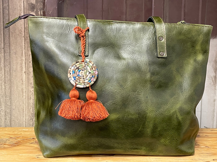 Bag charm - fabric spiral
