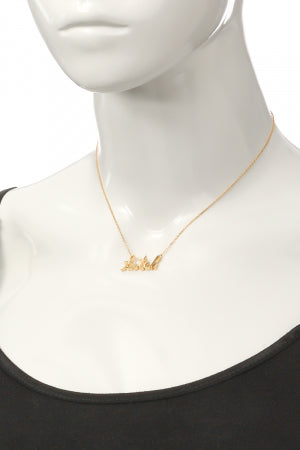 Bitch Script Gold Necklace