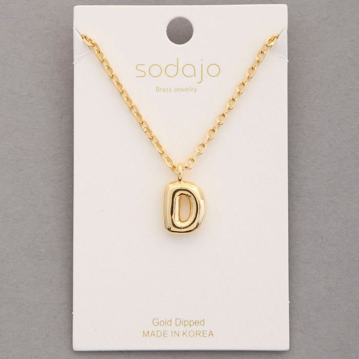 Bubble Initial Gold Necklace