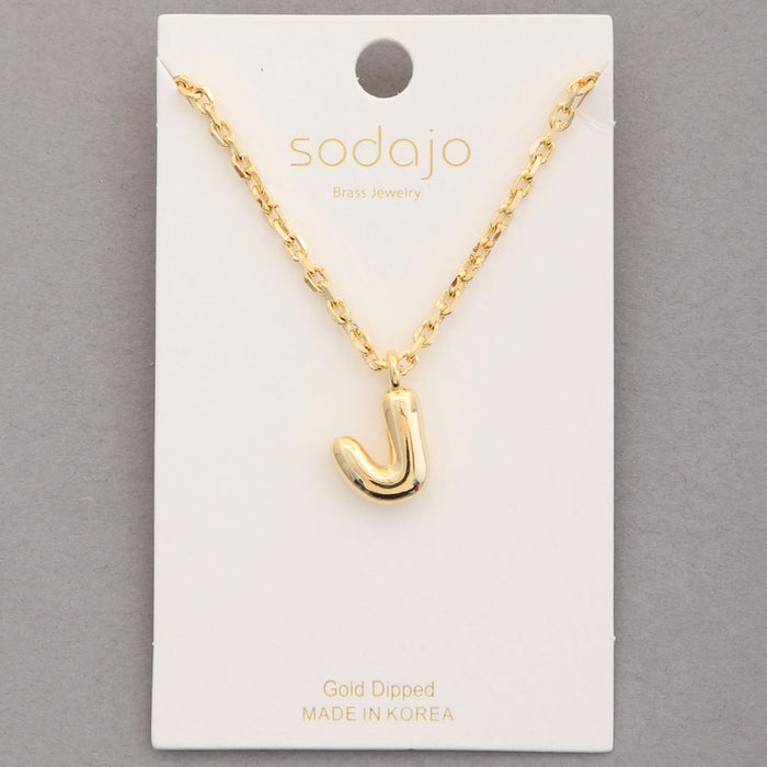 Bubble Initial Gold Necklace