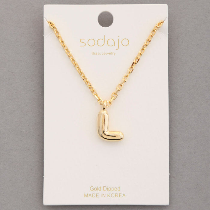 Bubble Initial Gold Necklace