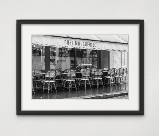 Cafe Marguerite Paris Black and White