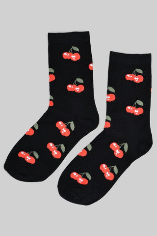 Cherry Print Socks