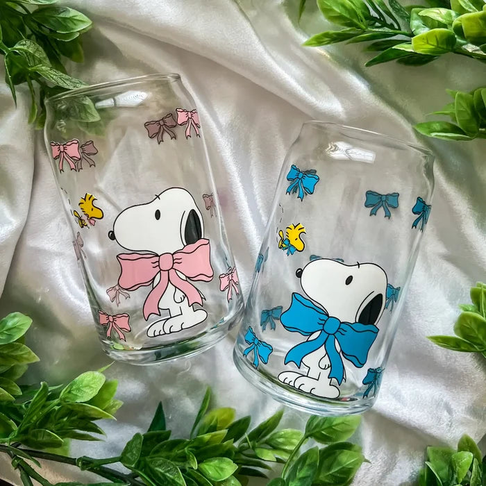 Coquette Snoopy 16oz Glass Cup