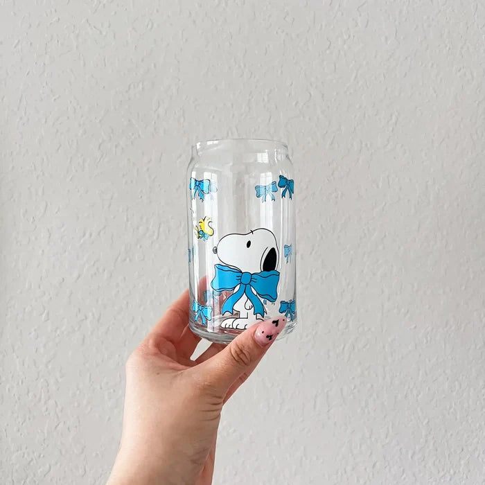 Coquette Snoopy 16oz Glass Cup