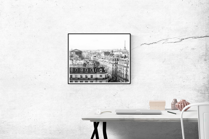 Eiffel Tower View of Paris in Black and White - Every Day Paris