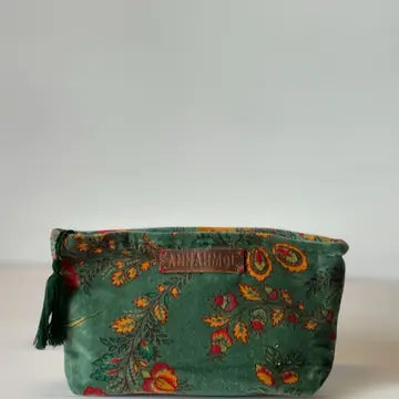 Floral Velvet Makeup Pouch
