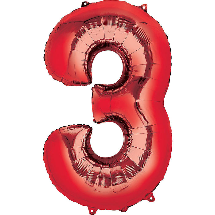 Giant Red Number 3 Balloon