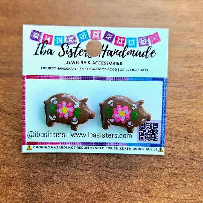 Hand Painted Maranito Stud Earrings