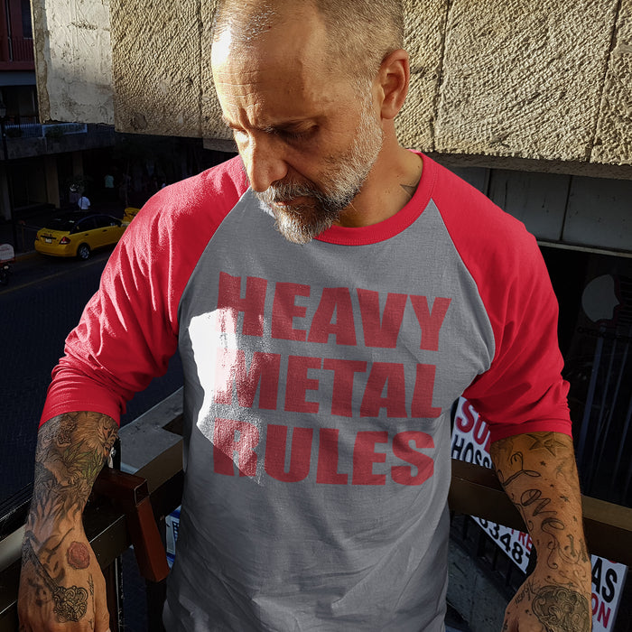 Heavy Metal Rules Raglan 3/4 Sleeve Shirt