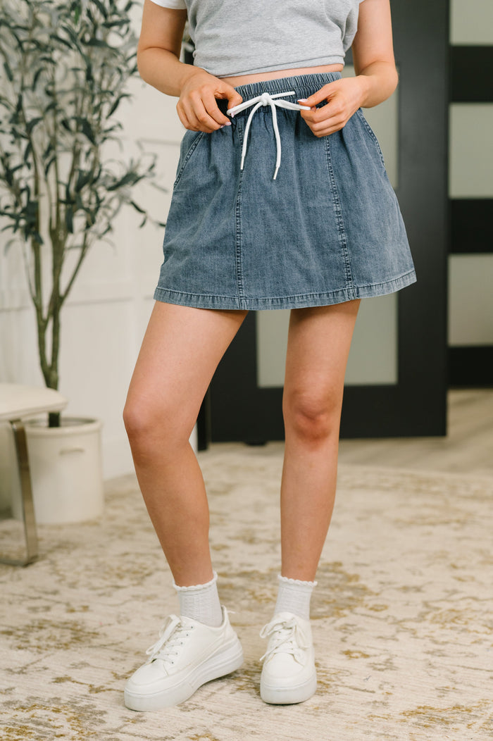 I'd Like to See You Try High Waisted Skort – thick, durable woven fabric, high-waisted