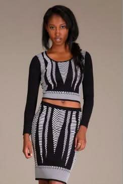 Zoe Jacquard Two Piece Sweater Dress