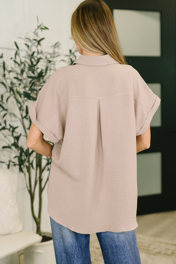Keep Up Collared Button Down in Ash Mocha – alternate view 5