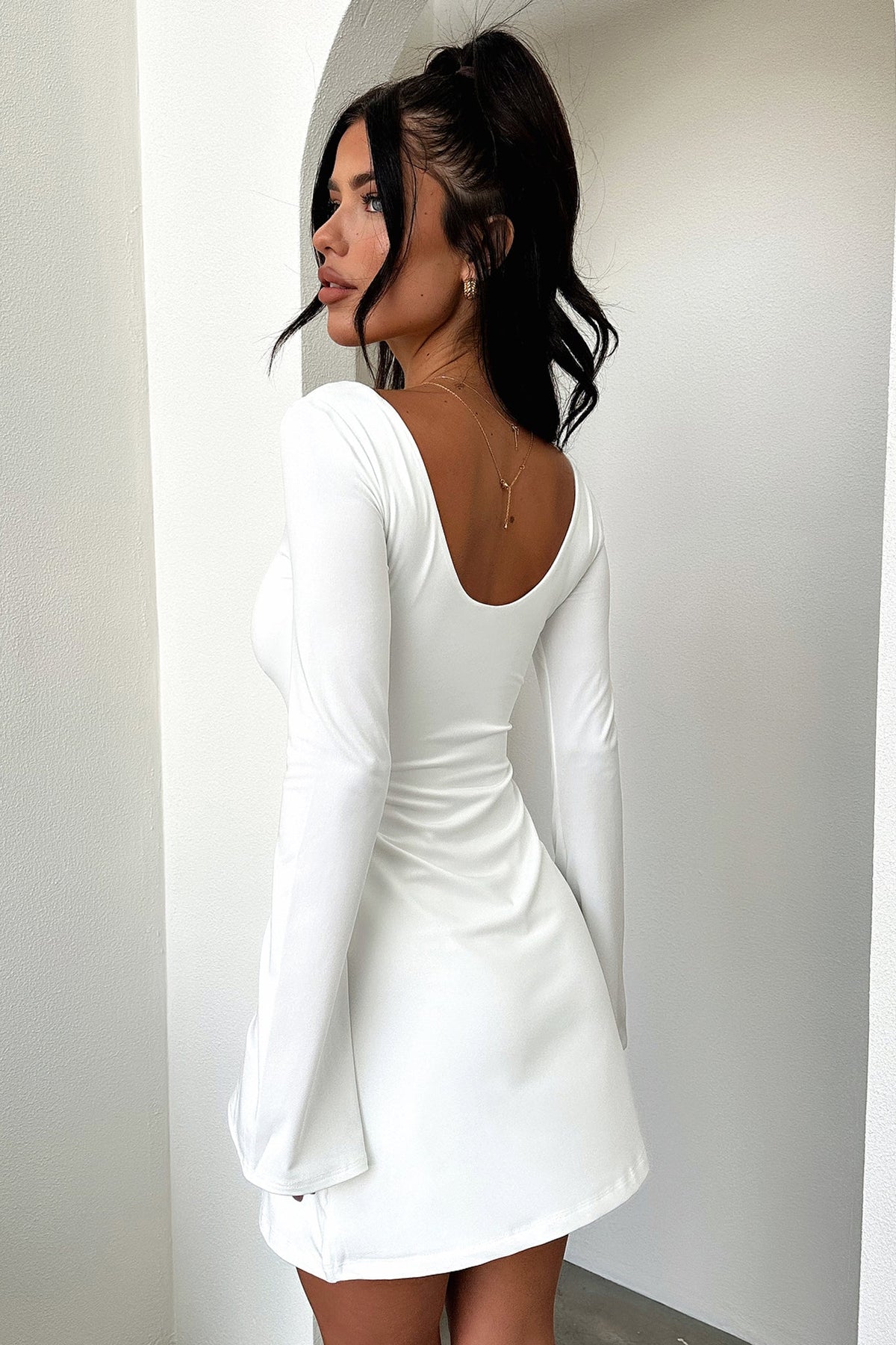 Marcia Long Sleeve Dress - White