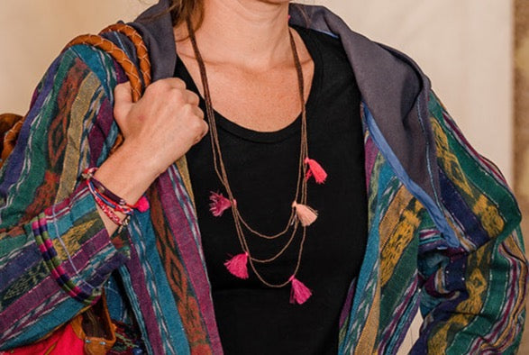 Necklace - 3 row tassel