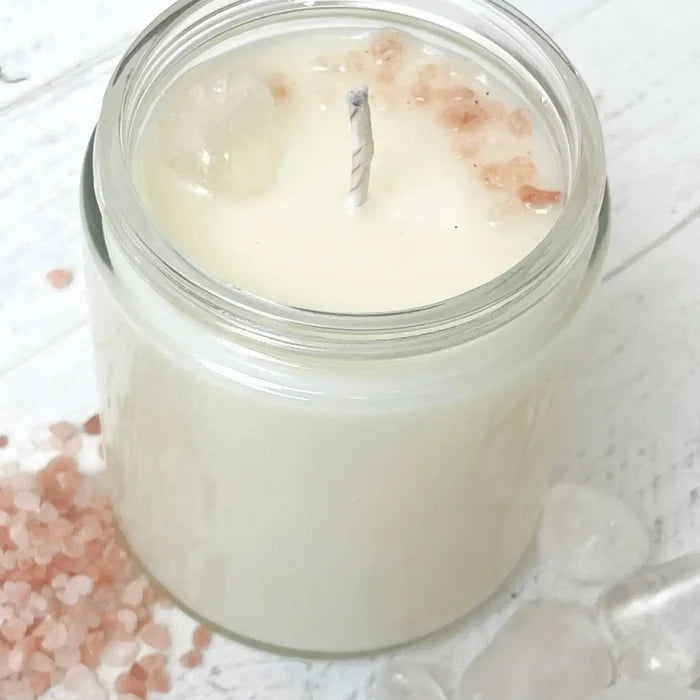 Quartz + Pink Himalayan Sea Salt Candle