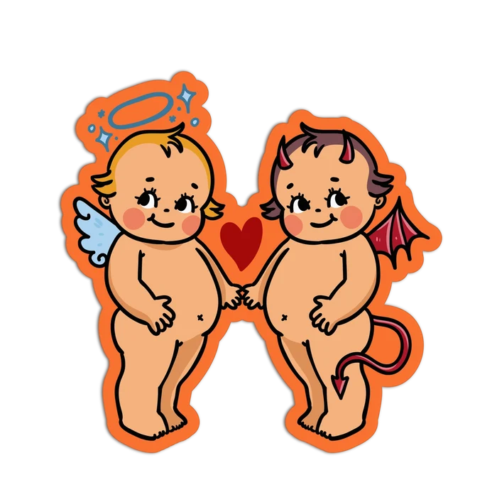 Retro Babies Naughty or Nice Sticker