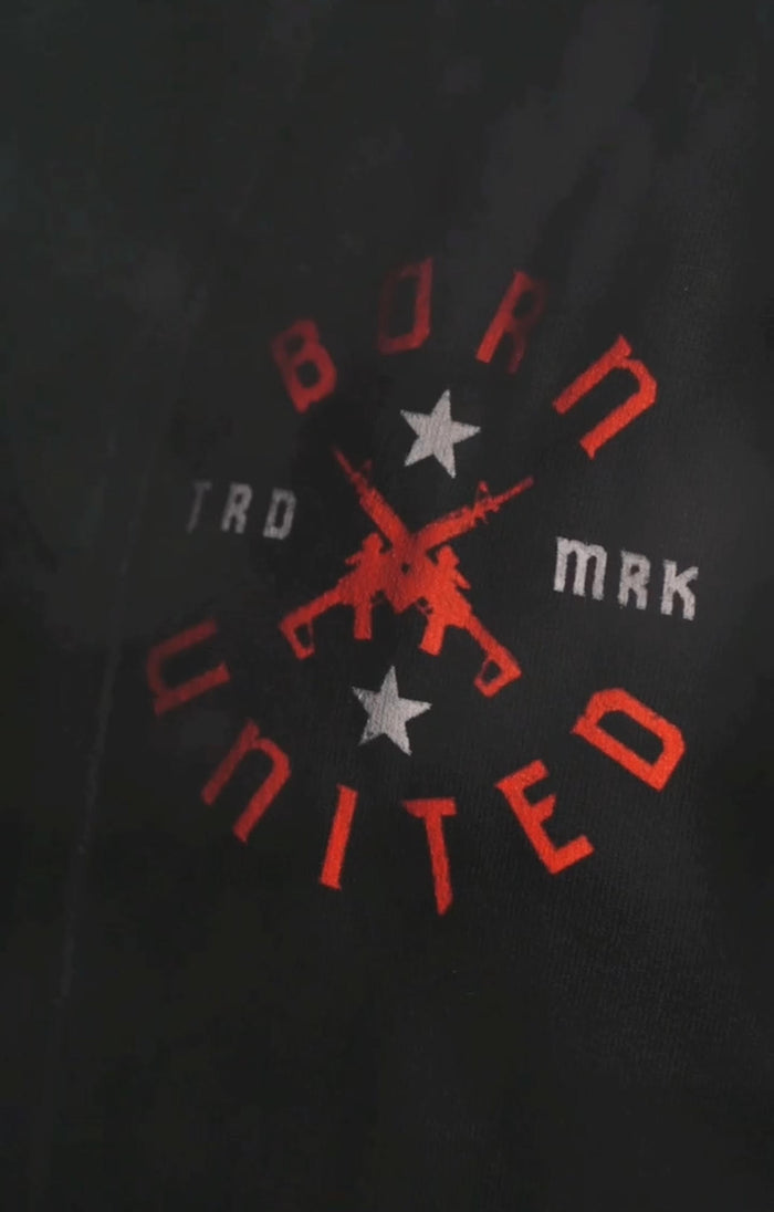 born united - logo hooded sweatshirt detail