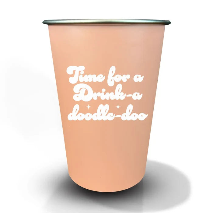 Time For a Drink a Doodle Steel Cup