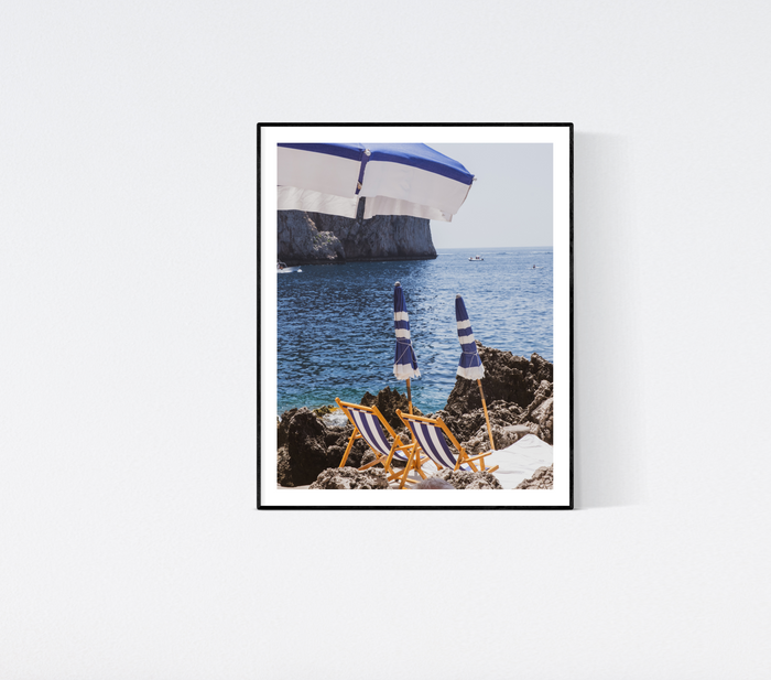 Umbrellas at Fontelina Beach Club in Capri