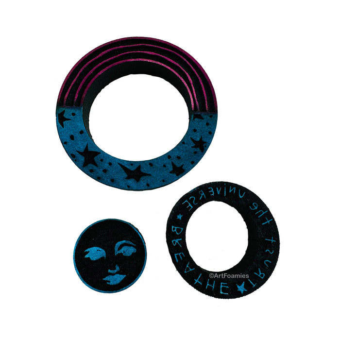 Whimsy Wheel | Moon Wheel | Foam Stamps - Set of 3
