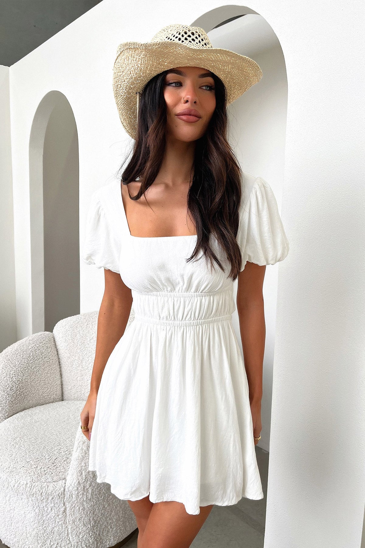 Whitney Mini Dress - White